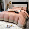 Conjunto de roupas de cama de algodão de tamanho de qualidade de qualidade de bordado
